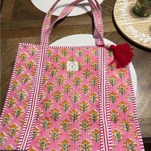 Vibrant Pink Patterned Tote Bag